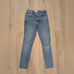 Free People We the Free Stella High Rise Ripped Jeans Button Fly Boho